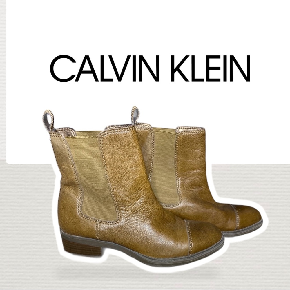 Chic Leather Ankle Booties from Calvin Klein
